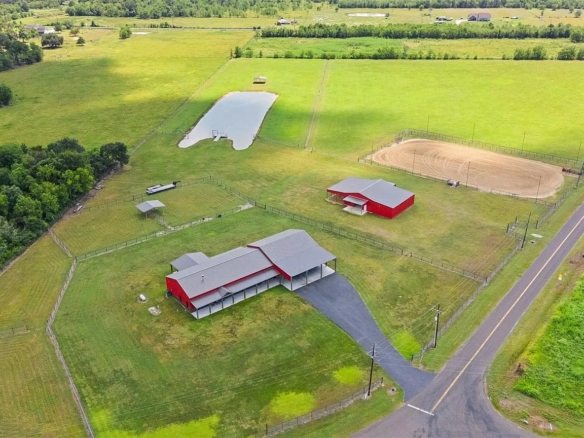 20.35 Acres, Custom 4/3 Barndominium, 6-Stall Stable, Lighted Arena, Turnout Pens, Hay Pasture, Multiple Barns, Workshop, Fenced/ Cross Fenced